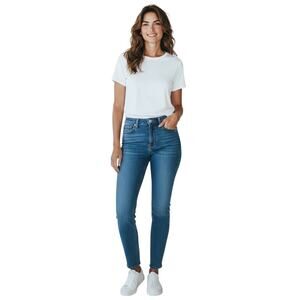Frame - Le Garcon Mid-Rise Boyfriend Jean in Medium Blue Riley-size 24